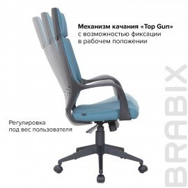 Кресло офисное BRABIX PREMIUM "Prime EX-515", ткань, голубое, 531568