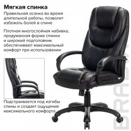 Кресло офисное BRABIX PREMIUM "Nord EX-590", черный пластик, экокожа, черное, 532097