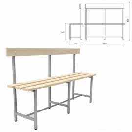 Скамья со спинкой деревянная на металлокаркасе "СТ 5", 1500х350х860 мм