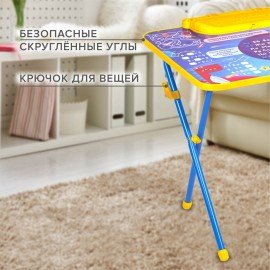 Комплект детской мебели голубой КОСМОС: стол + стул, пенал, BRAUBERG NIKA KIDS, 532634