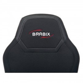 Кресло компьютерное BRABIX "Alpha GM-018", ткань/экокожа, черное, 532636, GM-018_532636