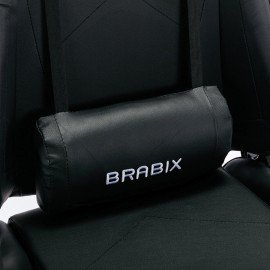 Кресло компьютерное BRABIX "Hunter GM-130", две подушки, экокожа, черное, 532798