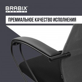 Кресло BRABIX PREMIUM "Ultimate EX-800" пластик, плотная двойная сетка Х2, черное/серое, 532915