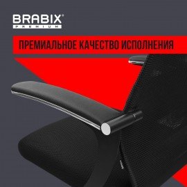 Кресло офисное BRABIX PREMIUM "Ultimate EX-801" пластик, плотная двойная сетка Х2, черное, 532922