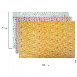 Бумага упаковочная мелованная НАБОР 3шт "Memphis" 70*100см, 3 дизайна, ЗОЛОТАЯ СКАЗКА, 592067