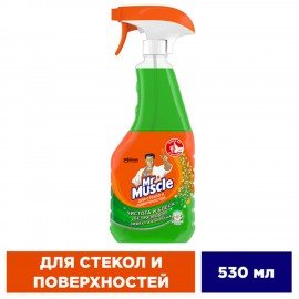 Средство для мытья стекол и зеркал 500 мл, МИСТЕР МУСКУЛ "Утренняя роса", распылитель