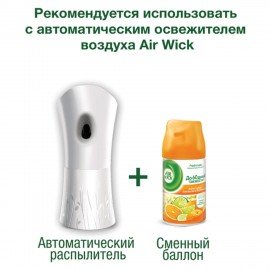 Сменный баллон 250 мл, AIRWICK "Анти-табак. Апельс/бергамот", для автоматических освежителей, универсальный, 224392