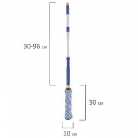 Швабра самоотжимная, скручивающийся отжим, МОП из микрофибры, телескопический черенок 96 см, LAIMA, 601471