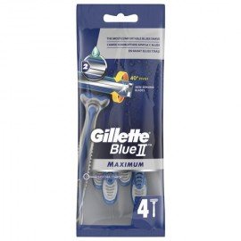 Бритвы одноразовые КОМПЛЕКТ 4 шт., GILLETTE (Жиллет) BLUE 2 Max, для мужчин