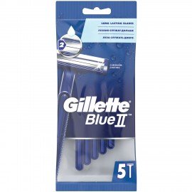 Бритвы одноразовые КОМПЛЕКТ 5 шт., GILLETTE (Жиллет) BLUE 2, для мужчин