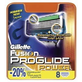 Сменные кассеты для бритья 8 шт., GILLETTE (Жиллет) "Fusion ProGlide Power", для мужчин