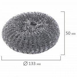 Губка (мочалка) для посуды металлическая LAIMA, БОЛЬШАЯ (XXL), сетчатая, 100 г, 603106