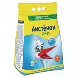 Стиральный порошок для всех типов стирки, 4 кг, АИСТЁНОК "Волшебный вихрь", бесфосфатный, 4301010015