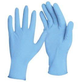 Перчатки нитриловые голубые, 50 пар (100 шт.), прочные, размер S (малый), LAIMA, 605013