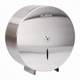 Диспенсер для туалетной бумаги LAIMA PROFESSIONAL INOX, (Система T2) малый, нержавеющая сталь, матовый, 605698