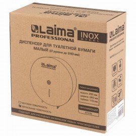 Диспенсер для туалетной бумаги LAIMA PROFESSIONAL INOX, (Система T2) малый, нержавеющая сталь, зеркальный, 605699