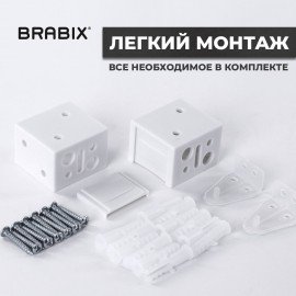 Жалюзи горизонтальные BRABIX 40х155 см, ПЛАСТИК, цвет белый, 606023