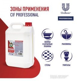 Средство для удаления ржавчины и известкового налета 5 л, CIF PROFESSIONAL, кислотное