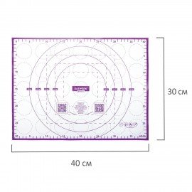 Коврик силиконовый для раскатки/запекания 30х40 см, фиолетовый, DASWERK, 608423