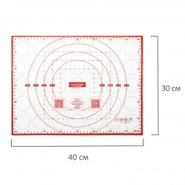 Коврик силиконовый для раскатки/запекания 30х40 см, красный, DASWERK, 608424