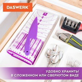 Коврик силиконовый для раскатки/запекания 40х60 см, фиолетовый, ПОДАРОК пластиковый нож, DASWERK, 608425