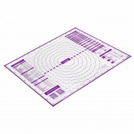 Коврик силиконовый для раскатки/запекания 46х66 см, фиолетовый, ПОДАРОК пластиковый нож, DASWERK, 608427