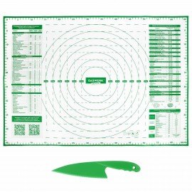 Коврик силиконовый для раскатки/запекания 46х66 см, зеленый, ПОДАРОК пластиковый нож, DASWERK, 608428