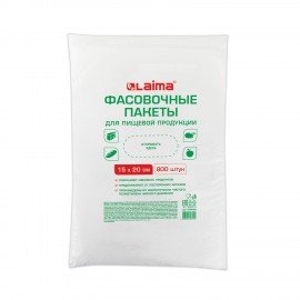 Пакеты фасовочные 15х20 см КОМПЛЕКТ 800 шт., ПНД 9 мкм, евроупаковка, LAIMA, 608529