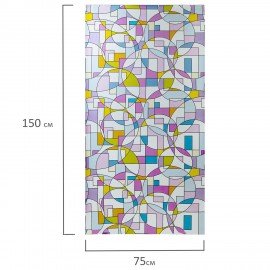 Пленка на окно самоклеящаяся статическая БЕЗ КЛЕЯ солнцезащитная 75х150 см "Абстракт" DASWERK, 608585