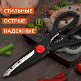 Ножницы кухонные DASWERK, 210 мм, с орехоколом, зазубренные, 23хххх, 608905