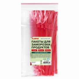 Пакеты для заморозки продуктов, 3 л, КОМПЛЕКТ 20 шт., с замком-застежкой (слайдер), LAIMA