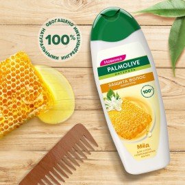 Шампунь 450 мл PALMOLIVE НАТУРЭЛЬ "Мёд", для сухих, поврежденных волос, 8718951556485