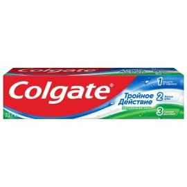 Зубная паста 50 мл COLGATE "Натуральная мята", тройное действие, с фторидом, 7891024128954