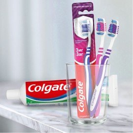 Зубная щетка НАБОР (2+1) COLGATE "Зиг заг", средней жесткости, FVN59964