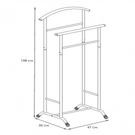 Вешалка-стойка костюмная "Стиль-3", 1080х470х350 мм, металл, белая, ВНП 300 Б