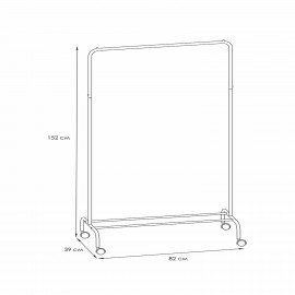 Вешалка для плечиков "Радуга-2", 1520х820х390 мм, передвижная, металл, черная, ВНП 299 Ч