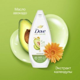 Крем-гель для душа 250мл DOVE "Масло авокадо и экстракт колендулы", питательный, ш/к