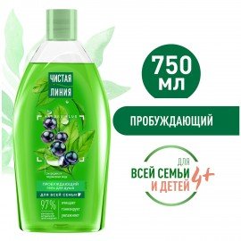 Гель для душа 750мл ЧИСТАЯ ЛИНИЯ "Смородина и ледниковая вода", на натуральной основе