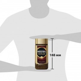 Кофе молотый в растворимом NESCAFE "Gold" 190 г, стеклянная банка, сублимированный, 12135508