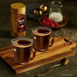 Кофе молотый в растворимом NESCAFE "Gold" 95 г, стеклянная банка, сублимированный, 12326188