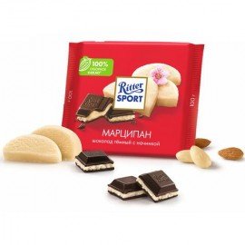 Шоколад RITTER SPORT "Марципан", темный с начинкой, 100 г, Германия, RU256