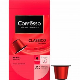 Кофе в капсулах COFFESSO "Classico Italiano" для кофемашин Nespresso, 20 порций, арабика 100%, 101228