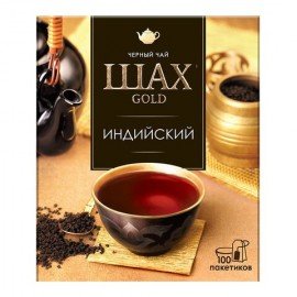 Чай ШАХ Gold "Индийский" черный, 100 пакетиков по 2 г, 0925-18