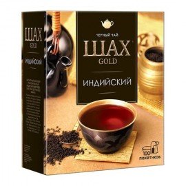 Чай ШАХ Gold "Индийский" черный, 100 пакетиков по 2 г, 0925-18