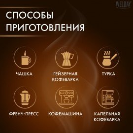 Кофе в зернах WELDAY «ORO» 1 кг, арабика 100%, БРАЗИЛИЯ, 622410