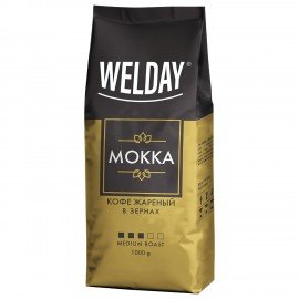 Кофе в зернах WELDAY (ВЭЛДЭЙ) "Mokka", 1 кг, БРАЗИЛИЯ, 622411