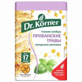 Хлебцы DR.KORNER "Кукурузно-рисовые" с прованскими травами, хрустящие, 100 г, 601090057