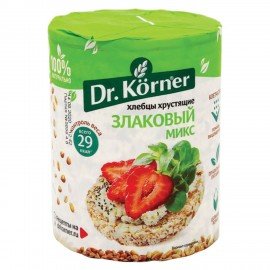 Хлебцы DR.KORNER "Злаковый микс", хрустящие, 90 г, пакет, 601090065