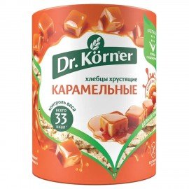 Хлебцы DR.KORNER "Карамельные" кукурузно-рисовые карамельные, хрустящие, 90 г, пакет, 601090082