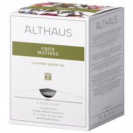 Чай ALTHAUS "Grun Matinee" зеленый, 15 пирамидок по 2,75 г, ГЕРМАНИЯ, TALTHL-L00146